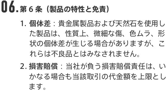06.第6条（製品の特性と免責）